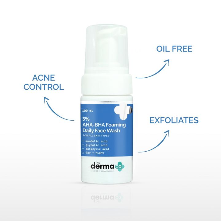 The Derma Co 3% AHA + BHA Foaming Facial Cleanser