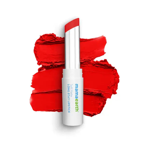 mamaearth soft matte long stay lipstick red dahlia