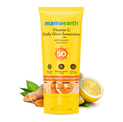 mamaearth vitamin c daily glow sunscreen