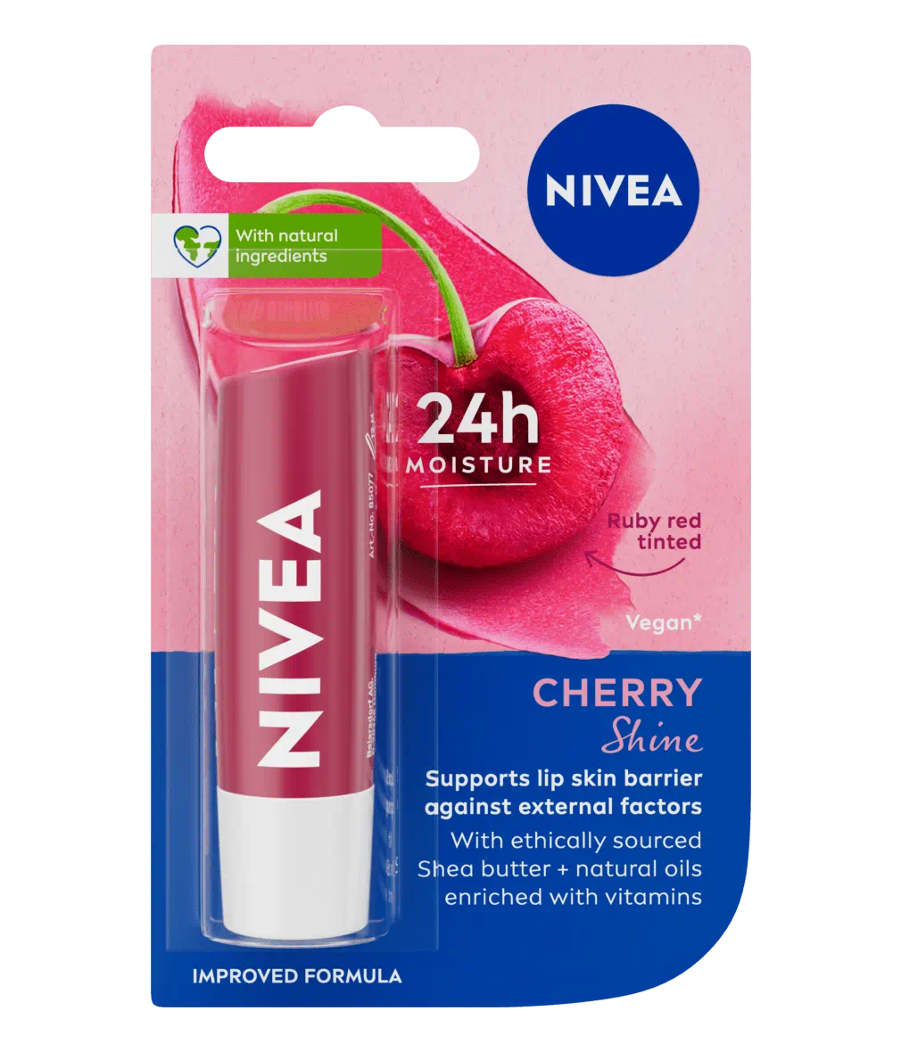 nivea cherry shine lip balm