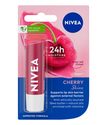 nivea cherry shine lip balm