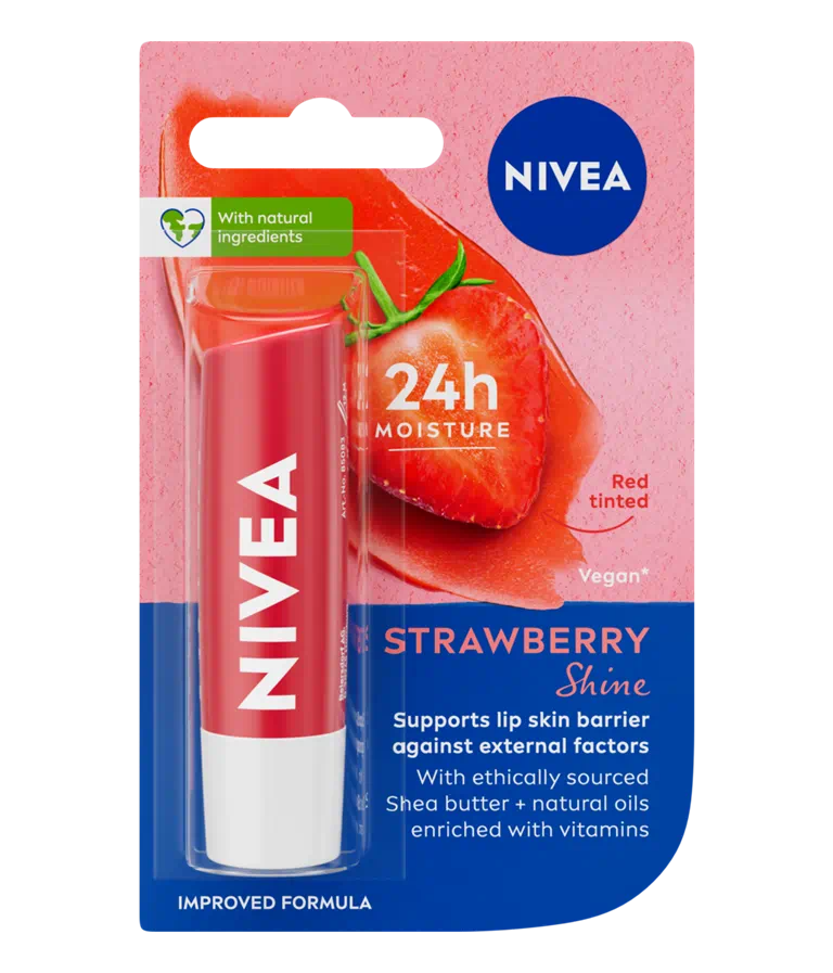 nivea strawberry shine lip balm