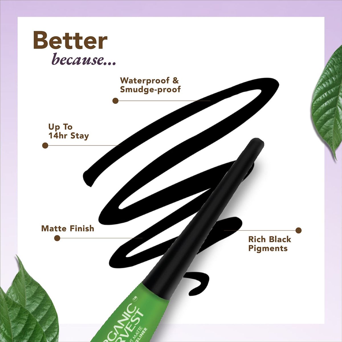 Organic Harvest Organic Midnight Matte Liquid Eyeliner