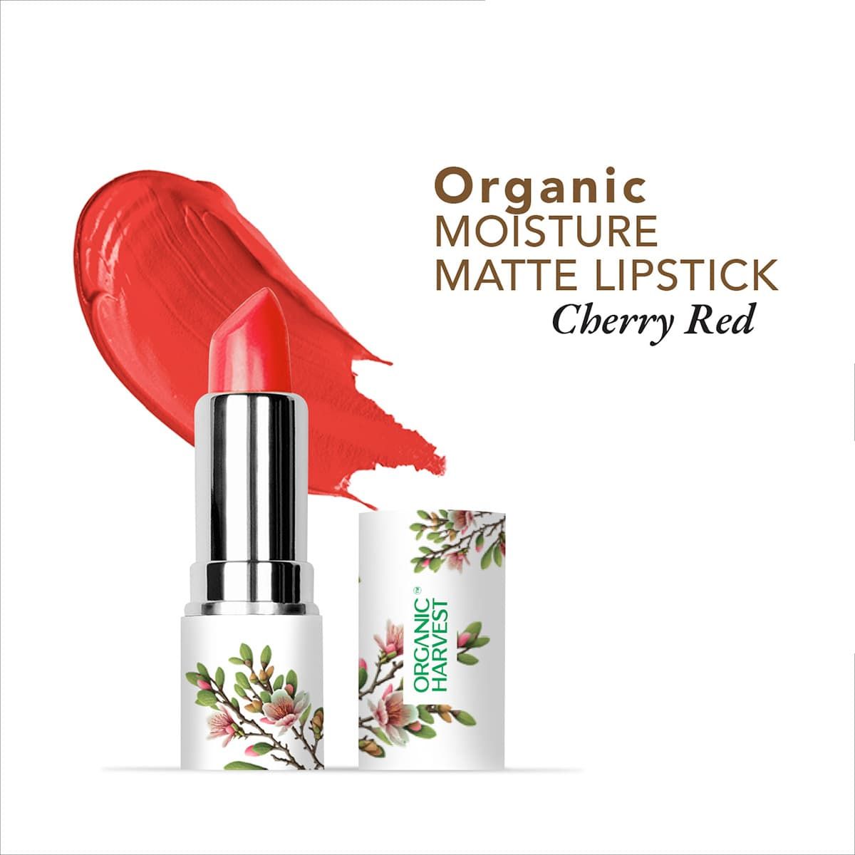 organic harvest organic moisture matte lipstick nepal cherry red