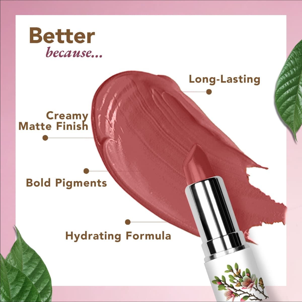 organic harvest organic moisture matte lipstick nepal rosewood brown