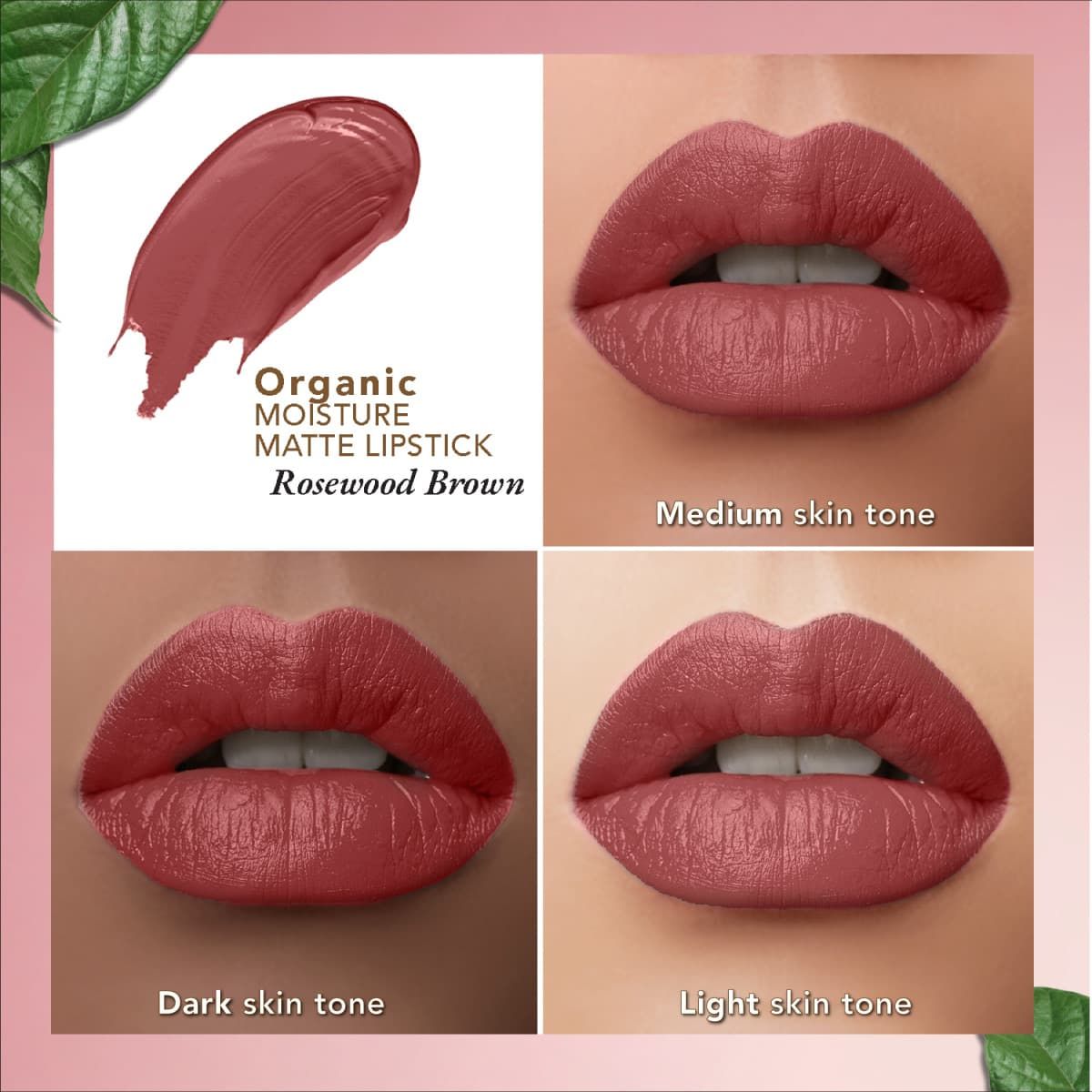 organic harvest organic moisture matte lipstick nepal rosewood brown