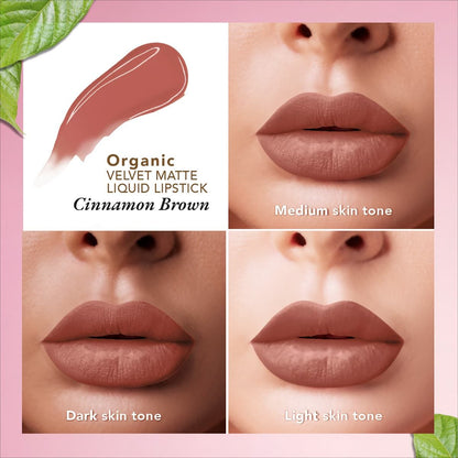 organic harvest organic velvet matte liquid lipstick nepal cinnamon