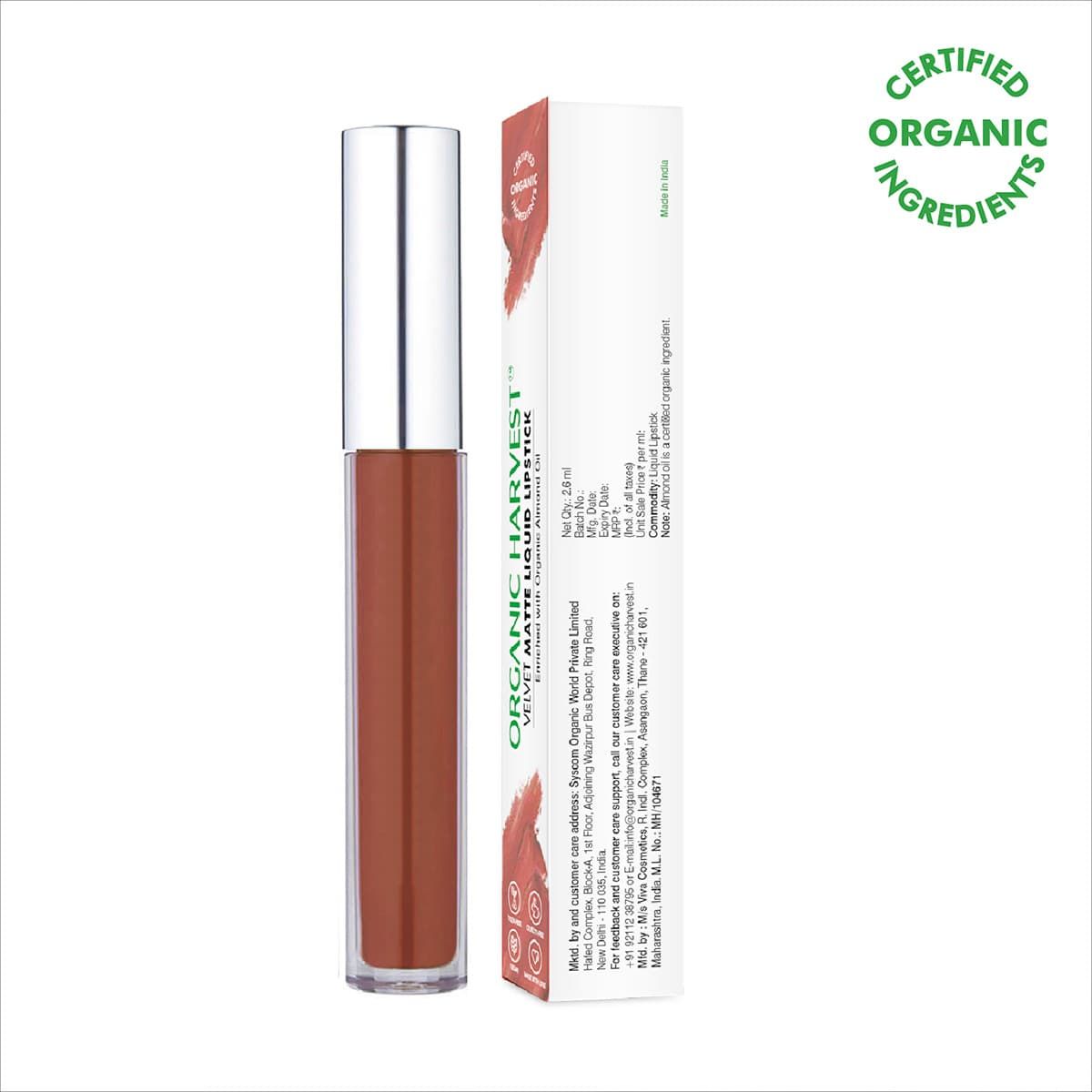 organic harvest organic velvet matte liquid lipstick nepal cinnamon