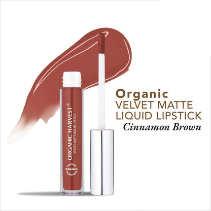 organic harvest organic velvet matte liquid lipstick nepal cinnamon