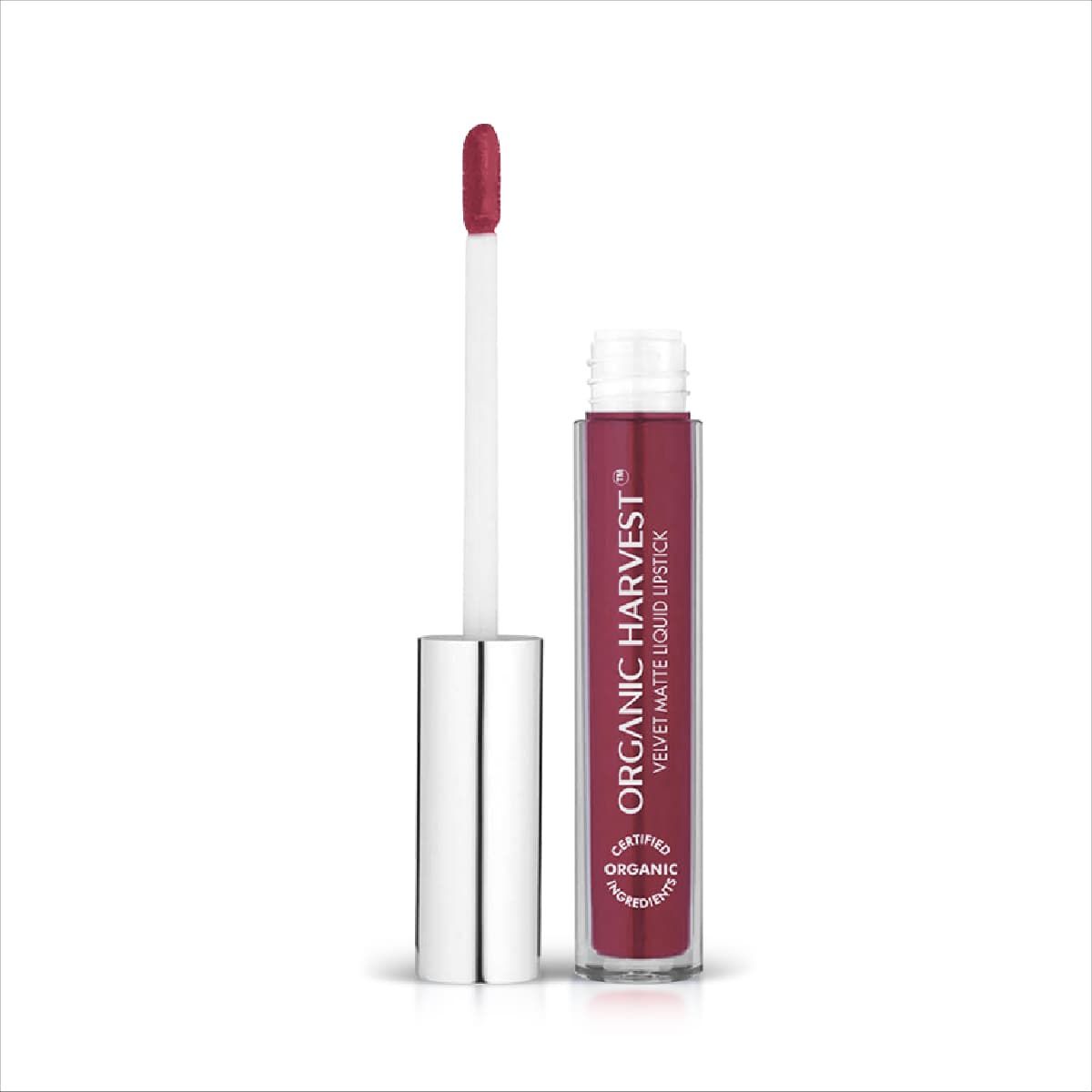 organic harvest organic velvet matte liquid lipstick nepal deep berry