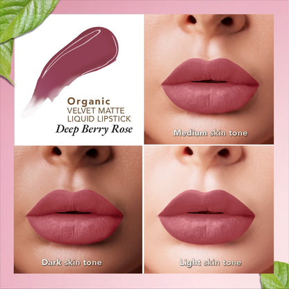 organic harvest organic velvet matte liquid lipstick nepal deep berry