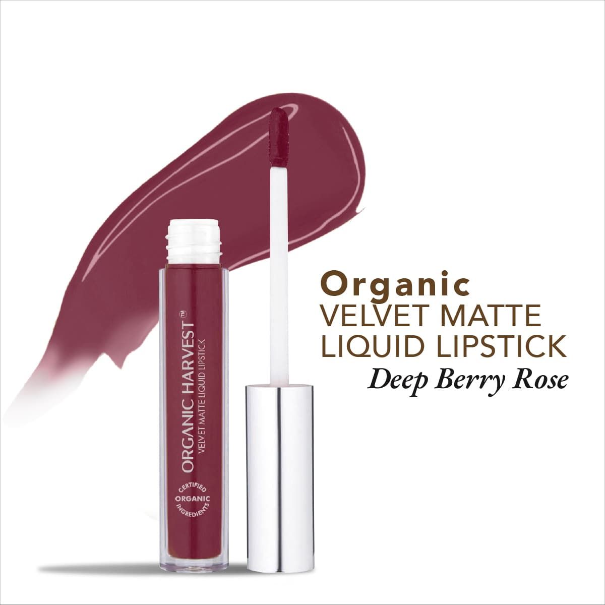 organic harvest organic velvet matte liquid lipstick nepal deep berry