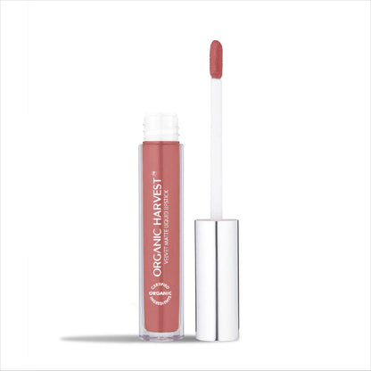 organic harvest organic velvet matte liquid lipstick nepal pink cherry