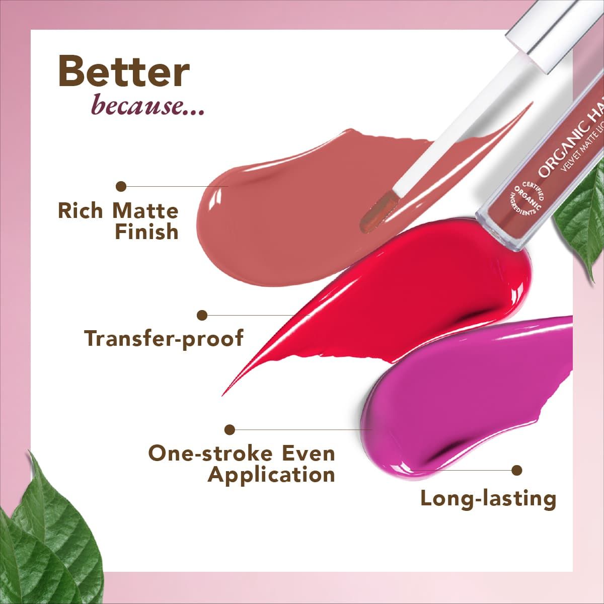 organic harvest organic velvet matte liquid lipstick nepal pink cherry