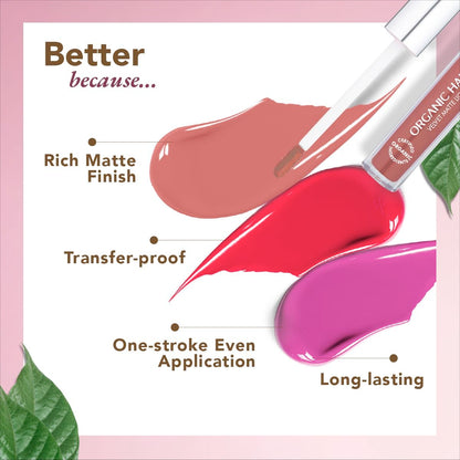 organic harvest organic velvet matte liquid lipstick nepal pink cherry