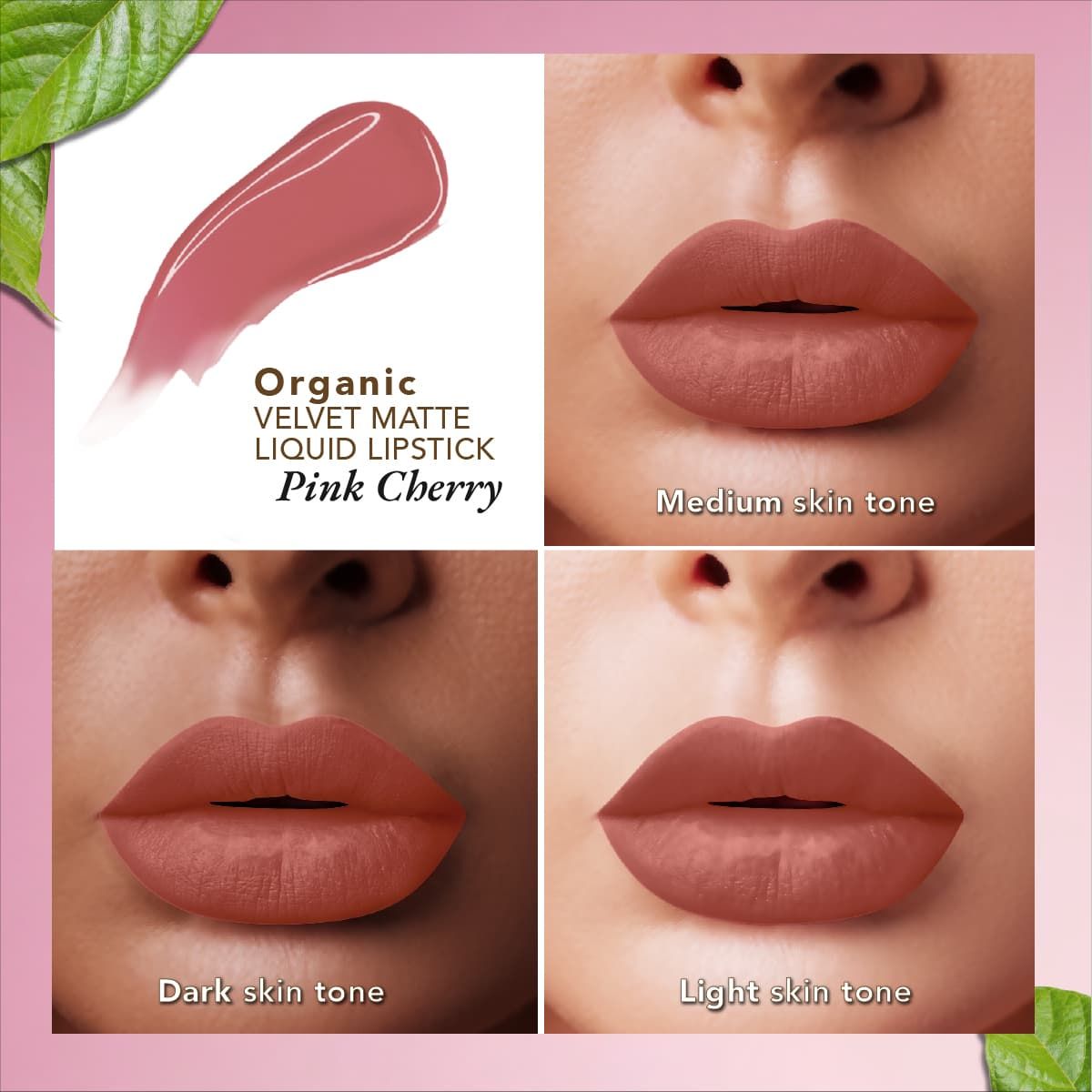 organic harvest organic velvet matte liquid lipstick nepal pink cherry