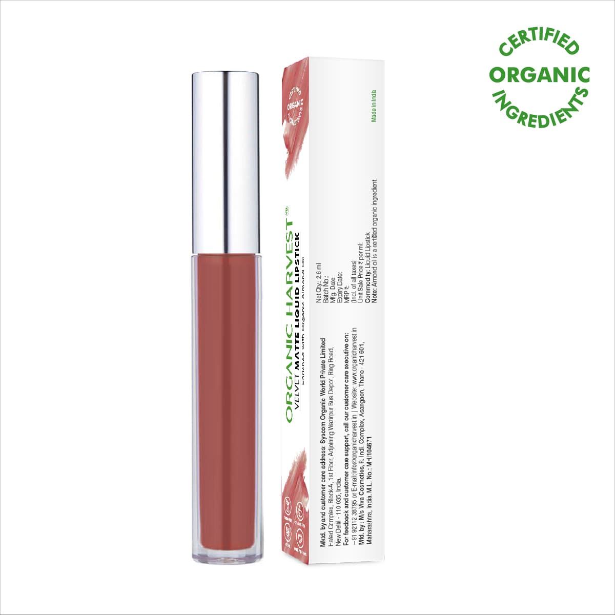 organic harvest organic velvet matte liquid lipstick nepal pink cherry