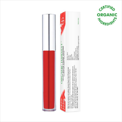 organic harvest organic velvet matte liquid lipstick nepal red apple