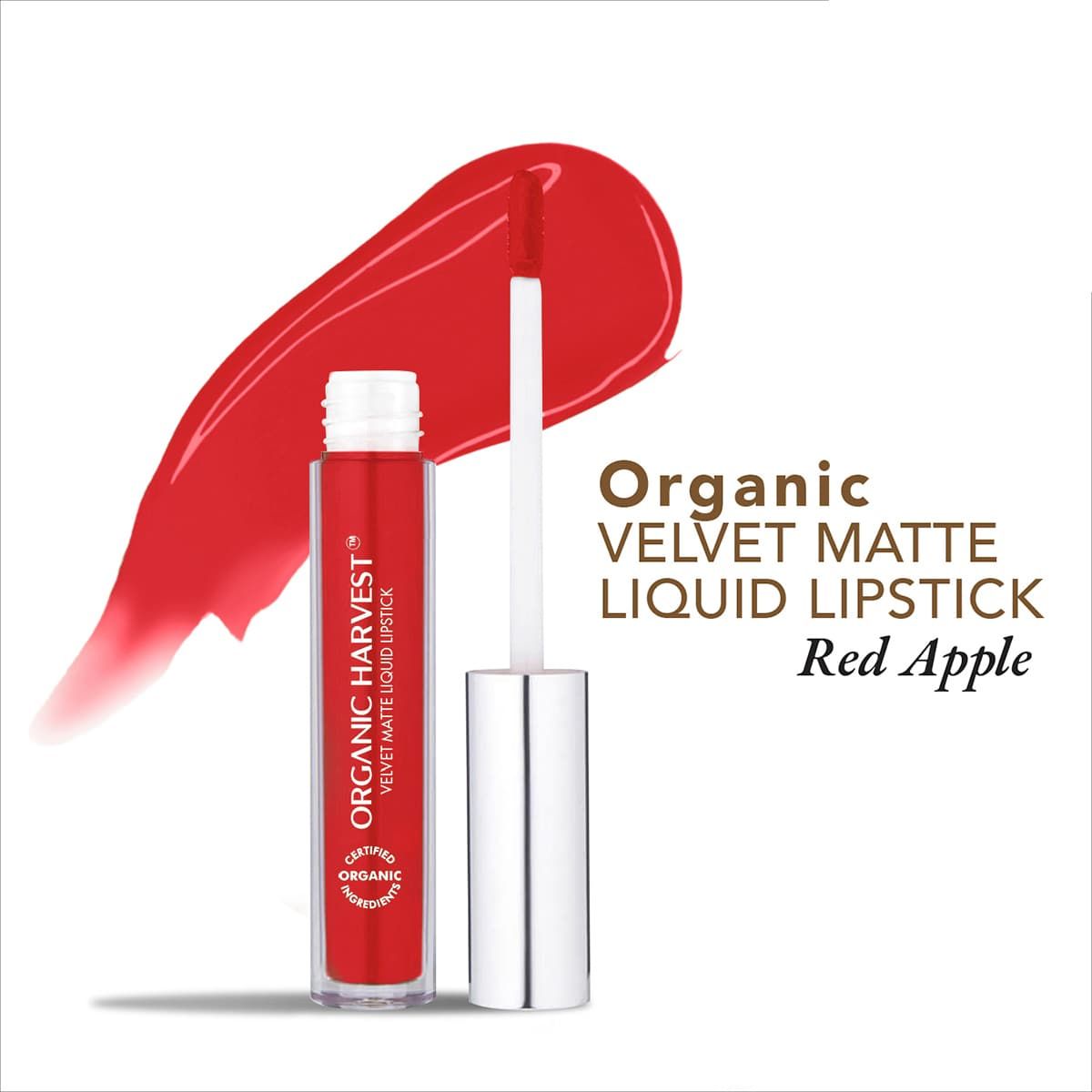 organic harvest organic velvet matte liquid lipstick nepal red apple