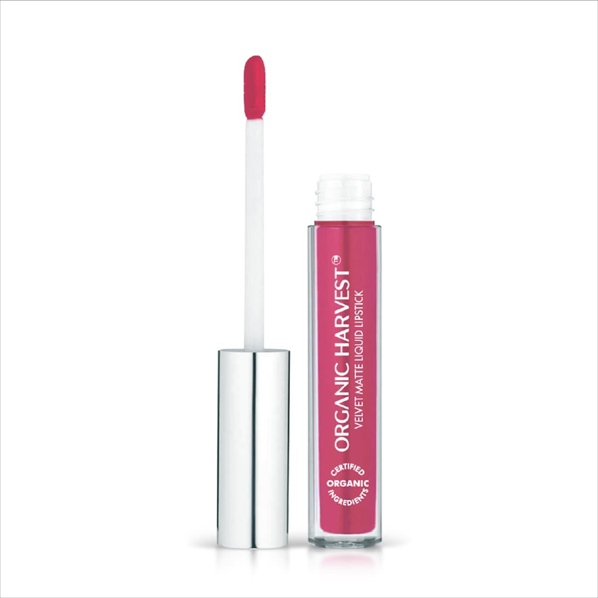 organic harvest organic velvet matte liquid lipstick nepal rosebud pink