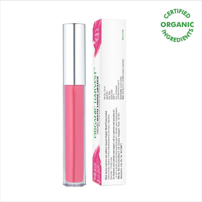 organic harvest organic velvet matte liquid lipstick nepal rosebud pink