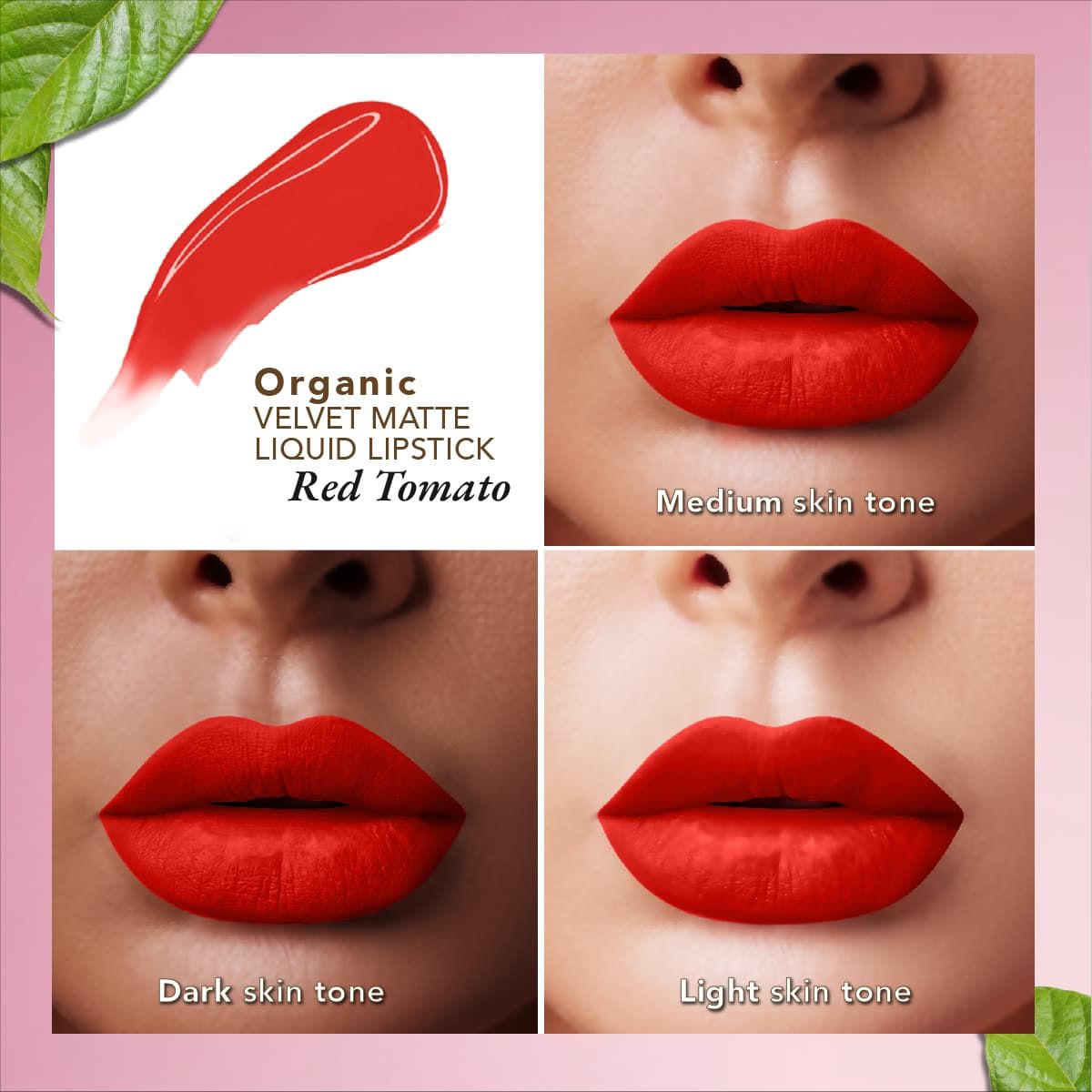 organic harvest organic velvet matte liquid lipstick nepal tomato red