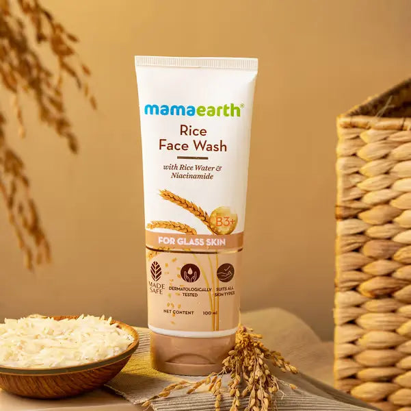 mamaearth rice face wash with rice water