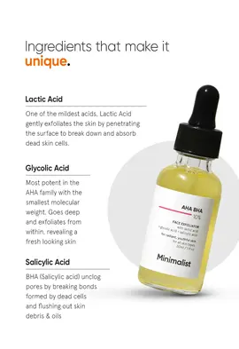Minimalist 10% AHA BHA Face Exfoliator Ingredients Label