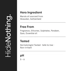 Minimalist Marula Oil 5% Face Moisturizer Ingredients Label